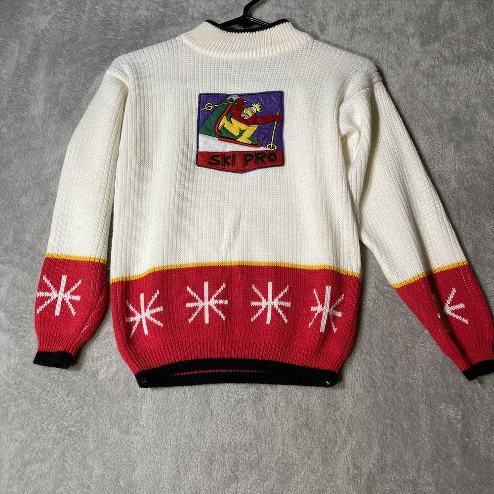 Vintage Andy‎ Johns Sweater Kids Medium 10 12 Winter Ski Pro Snowflake